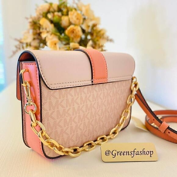 Michael Kors Purse Carmen Small Flap Crossbody bag Sherbert - Picture 4 of 12